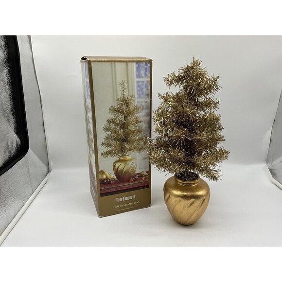Pier 1 Imports Mini 18 Inch Gold Ornament Tree in Original Packaging Vintage - Picture 4 of 11